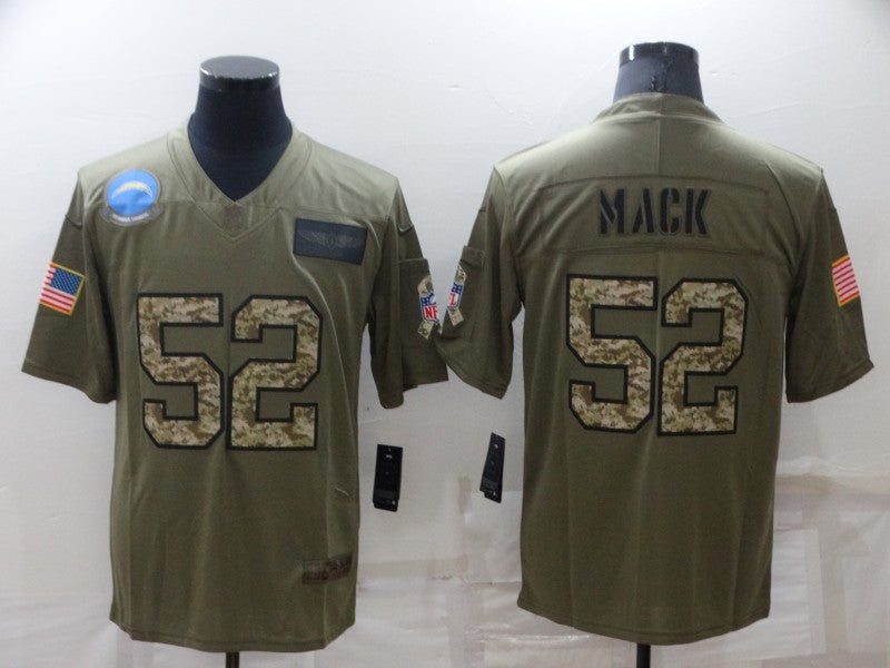 Men's Los Angeles Chargers Khalil Mack #52 Brown Game Player Jersey1 football jersey product view 1