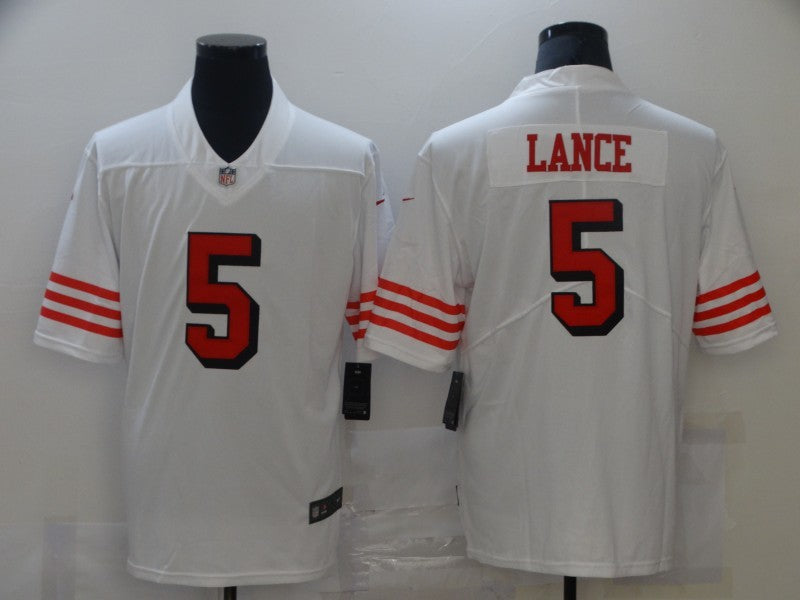 Men's San Francisco 49ers Trey Lance #5 White Vapor Limited Jersey1 football jersey product view 1