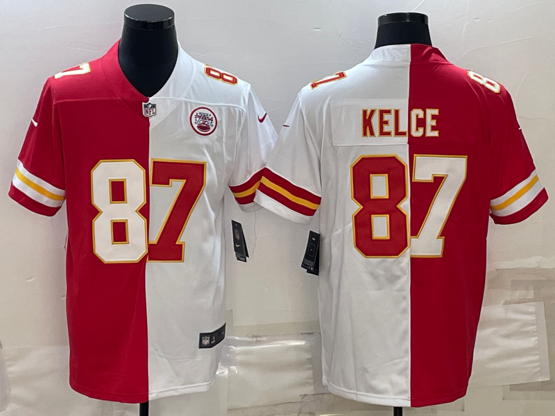 Men's Kansas City Chiefs Travis Kelce #87 Red/White Game Jersey1 football jersey product view 1