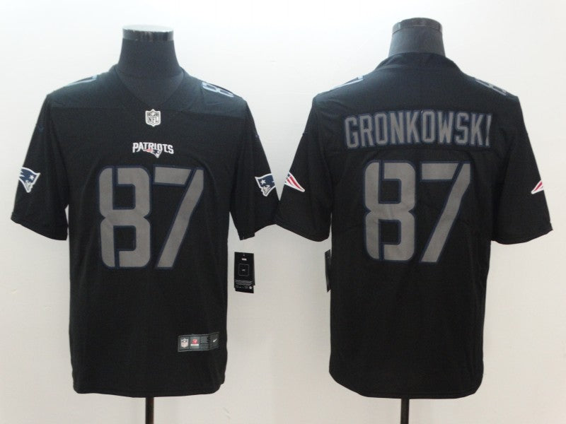 Men's New England Patriots Rob Gronkowski #87 Black Game Jersey1 football jersey product view 1