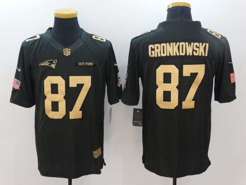 Men's New England Patriots Rob Gronkowski #87 Black Alternate Game Jersey1 football jersey product view 1