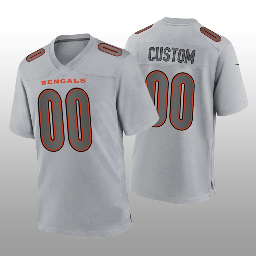 Custom1 Cincinnati Bengals Gray Atmosphere Game Jersey1 Stitched American Football Jerseys football jersey product view 1