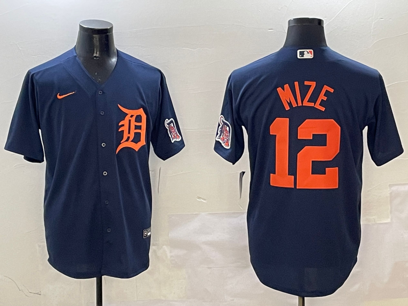Men's Detroit Tigers Casey Mize #12 Navy Limited Player Jersey1 baseball jersey product view 1
