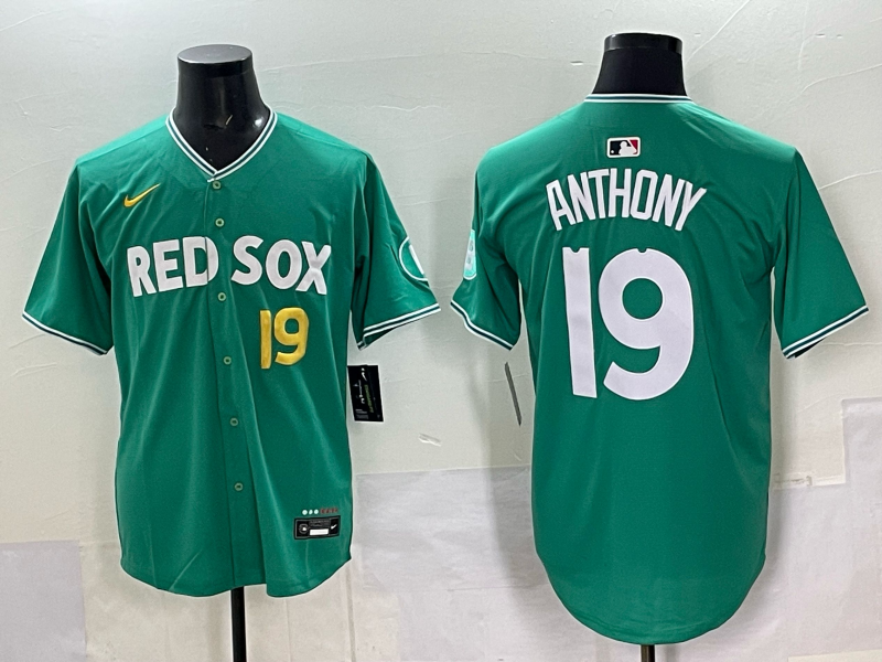 Men's Boston Red Sox Roman Anthony #19 Green 2025 City Connect Replica Player Jersey baseball jersey product view 1