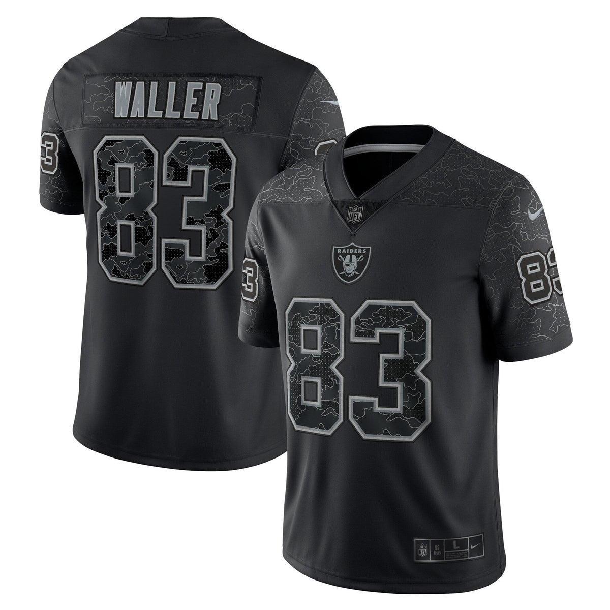 Darren Waller Las Vegas Raiders Nike RFLCTV Limited Jersey - Black football jersey product view 1