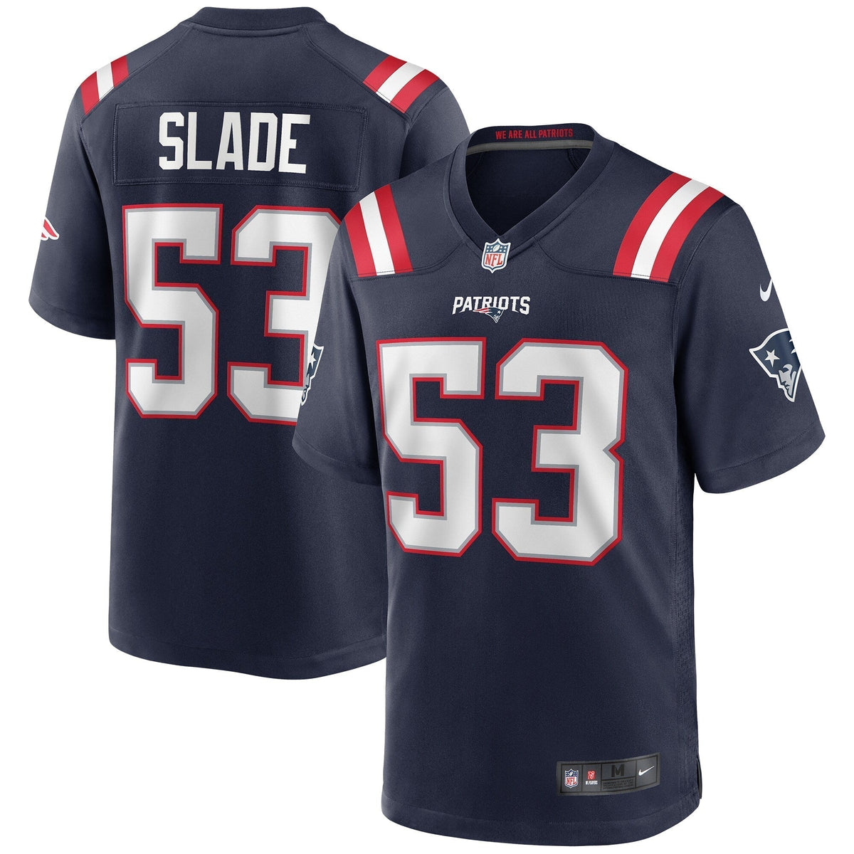 Chris Slade New England Patriots Nike Game Retired Jersey - Navy football jersey product view 1