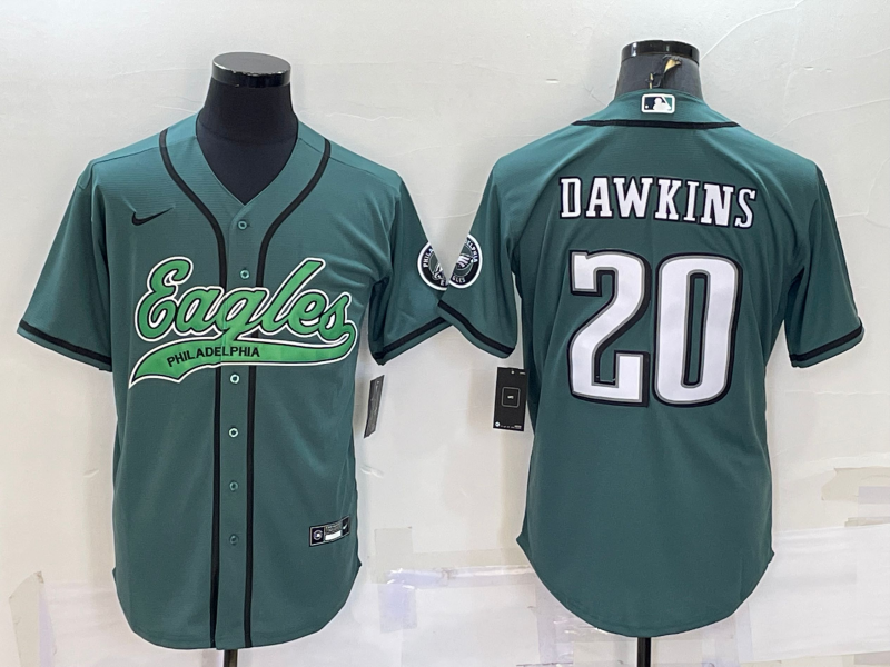 Men's Philadelphia Eagles Brian Dawkins #20 Midnight Green Game Jersey1 Joint Edition football jersey product view 1