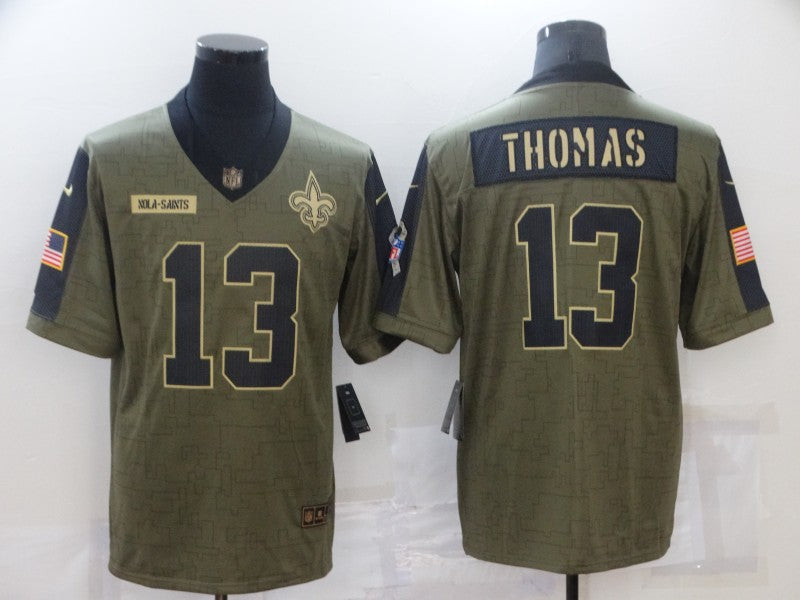 Men's New Orleans Saints Michael Thomas #13 Brown Game Player Jersey1 football jersey product view 1