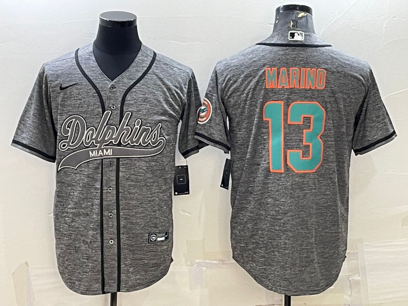Men's Miami Dolphins Dan Marino #13 Gray Game Jersey1 Joint Edition football jersey product view 1