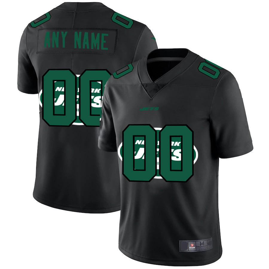 Custom1 New York Jets Team Logo Dual Overlap Limited Jersey1 Black American Stitched Jersey1 Football Jerseys football jersey product view 1