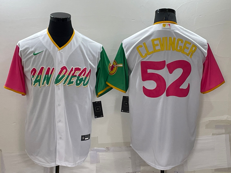 Men's San Diego Padres Mike Clevinger #52 White Stitched Jersey baseball jersey product view 1