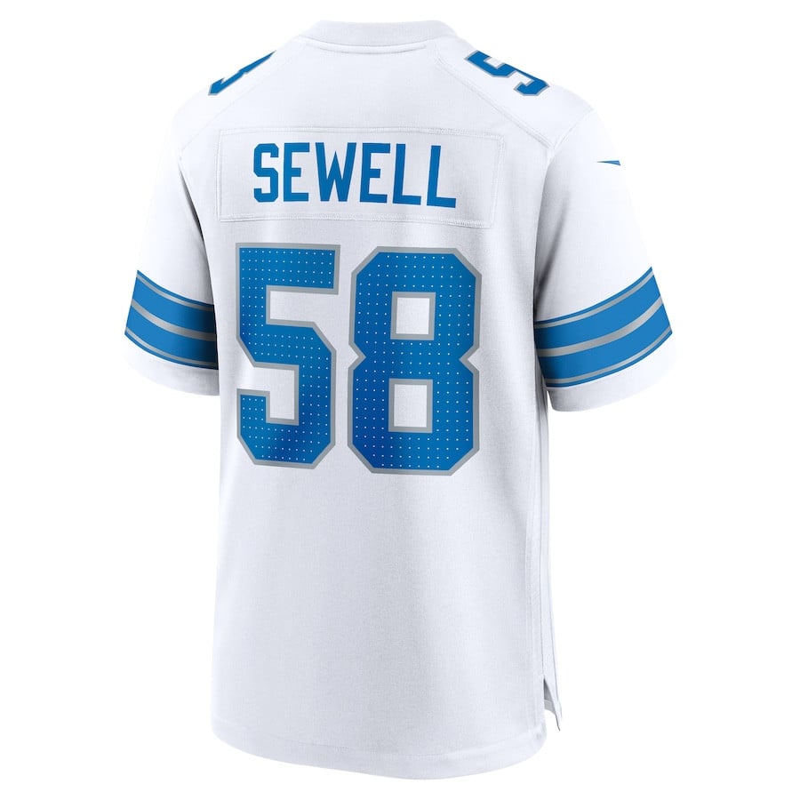 Penei Sewell #58 Detroit Lions Limited Jersey - Men's, White - National Football League 2024 football jersey product view 3