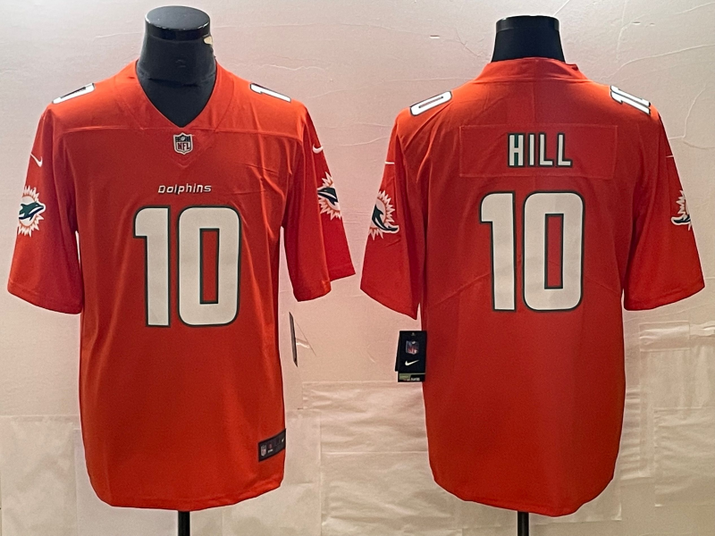 Men's Miami Dolphins Tyreek Hill #10 Orange Game Jersey1 football jersey product view 1
