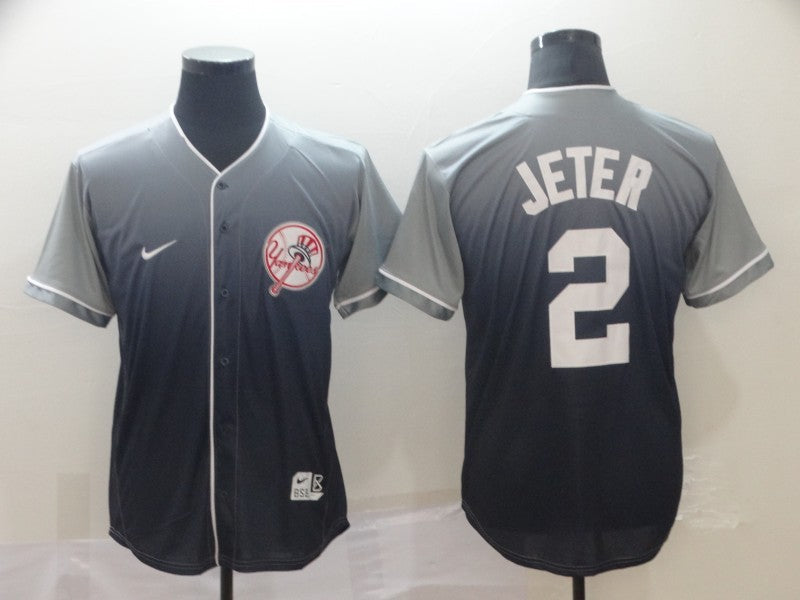 Men's New York Yankees Derek Jeter #2 Gray Stitched Jersey1 baseball jersey product view 1