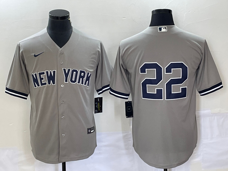Men's New York Yankees Juan Soto #22 Gray Replica Player Name Jersey1 baseball jersey product view 1