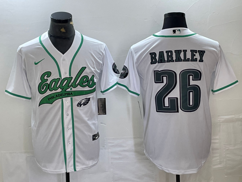 Men's Philadelphia Eagles Saquon Barkley #26 White Player Jersey1 Joint Edition football jersey product view 1