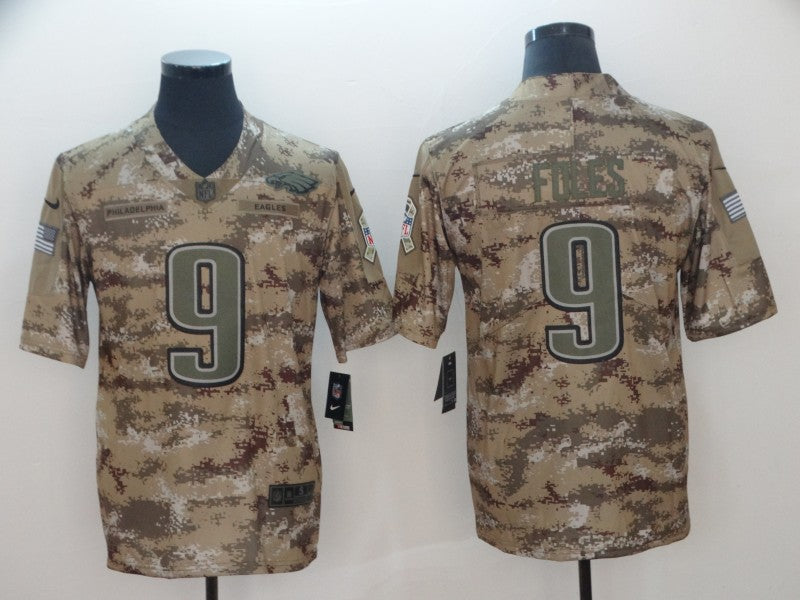 Men's Philadelphia Eagles Nick Foles #9 Camouflage Game Jersey1 football jersey product view 1