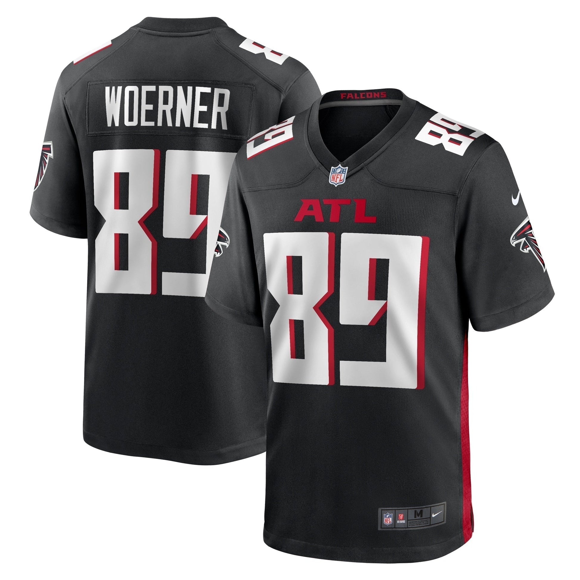 Charlie Woerner Atlanta Falcons Nike Game Jersey - Black football jersey product view 1