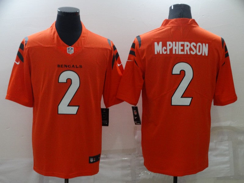 Men's Cincinnati Bengals Evan McPherson #2 Orange Game Jersey2 football jersey product view 1