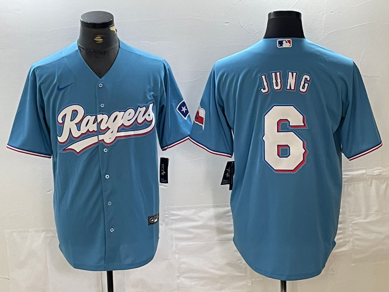 Men's Texas Rangers Josh Jung #6 Blue Replica Player Jersey1 baseball jersey product view 1