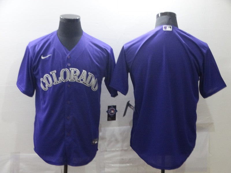 Men's Colorado Rockies Purple Alternate Replica Blank Jersey1 baseball jersey product view 1