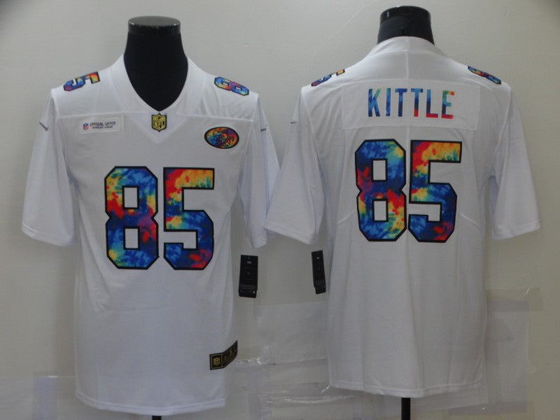 Men's San Francisco 49ers George Kittle #85 White Authentic Game Jersey1 football jersey product view 1
