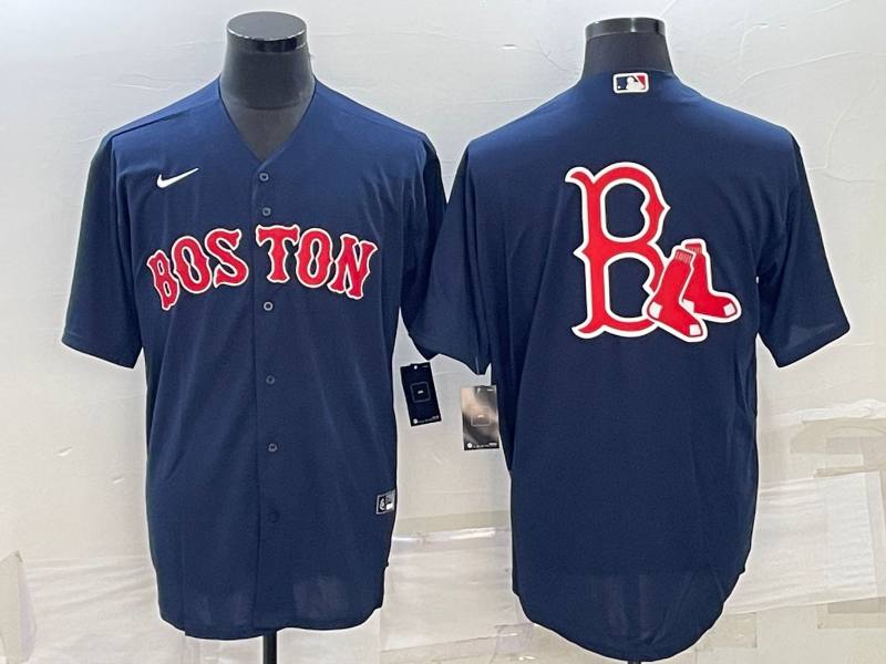 Men's Boston Red Sox Navy Alternate Replica Player Jersey1 baseball jersey product view 1