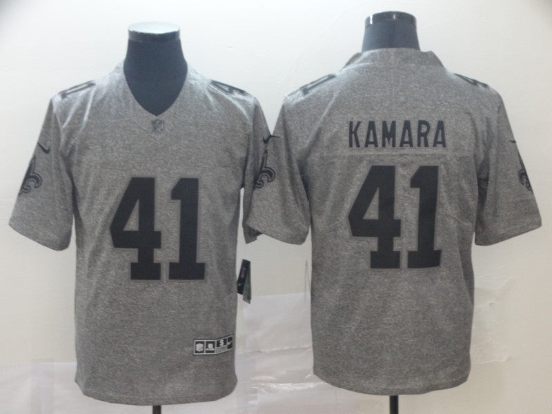 Men's New Orleans Saints Alvin Kamara #41 Gray Alternate Game Jersey1 football jersey product view 1