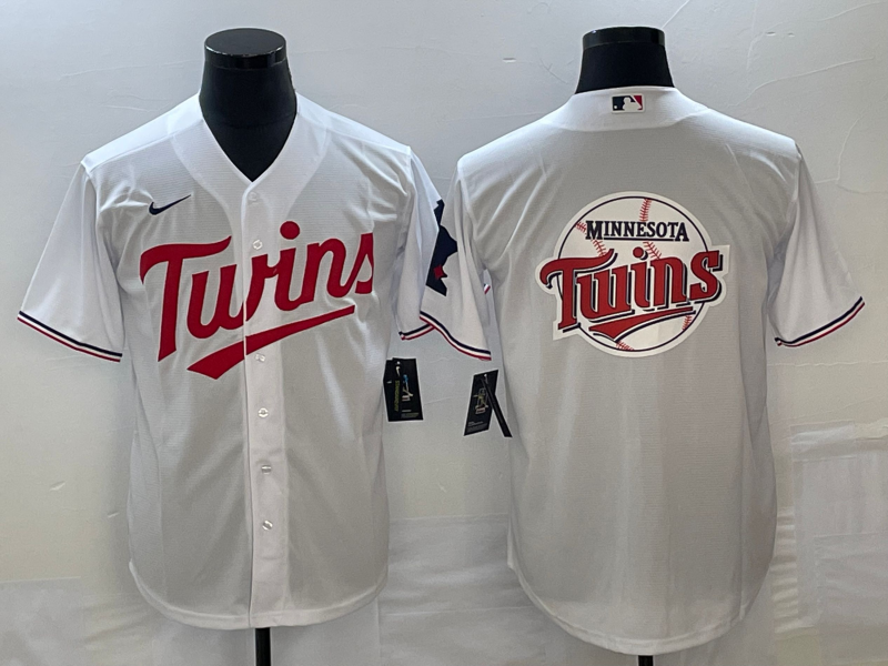Men's Minnesota Twins White Home Replica Team Jersey1 baseball jersey product view 1