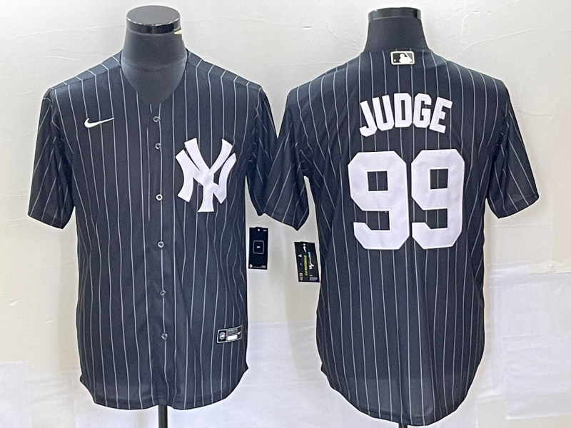 Men's New York Yankees Aaron Judge #99 Black Replica Player Jersey1 baseball jersey product view 1