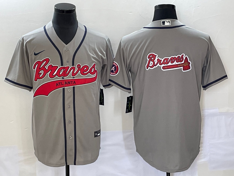 Men's Atlanta Braves Gray Replica Team Jersey1 Joint Edition baseball jersey product view 1