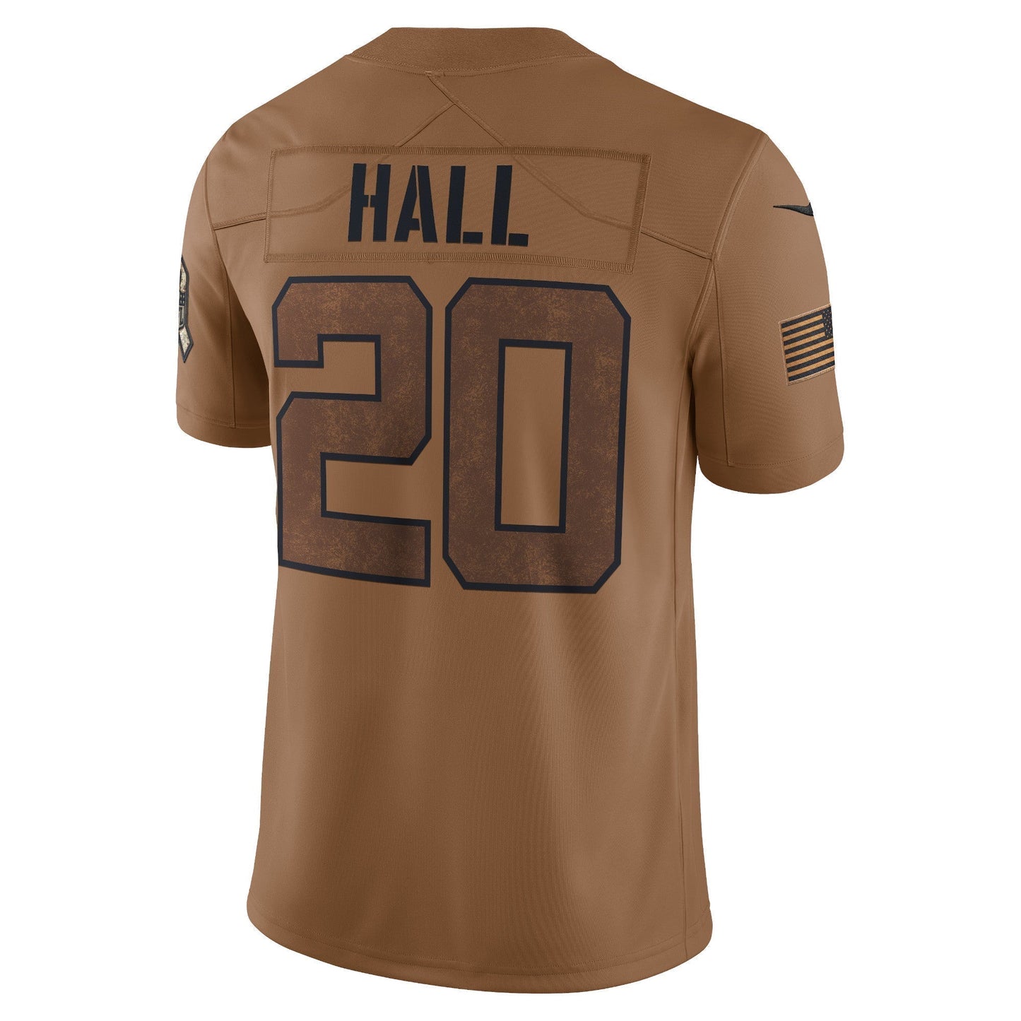 Breece Hall New York Jets Nike Salute To Service Limited Jersey - Brown football jersey product view 3
