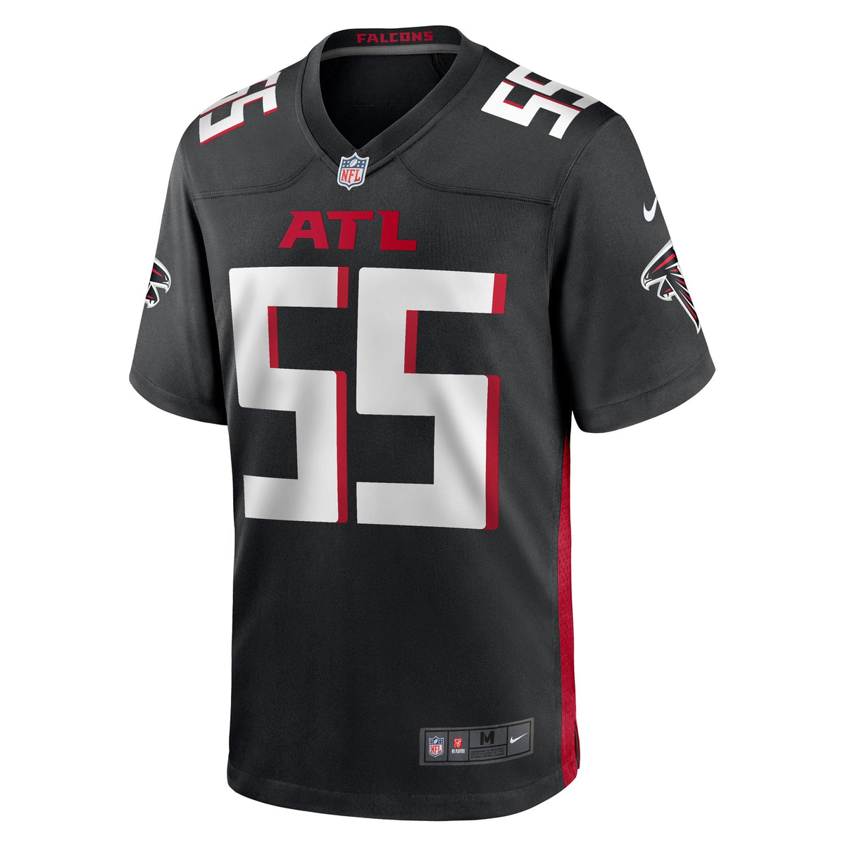 Kaden Elliss Atlanta Falcons Nike Game Jersey - Black football jersey product view 2