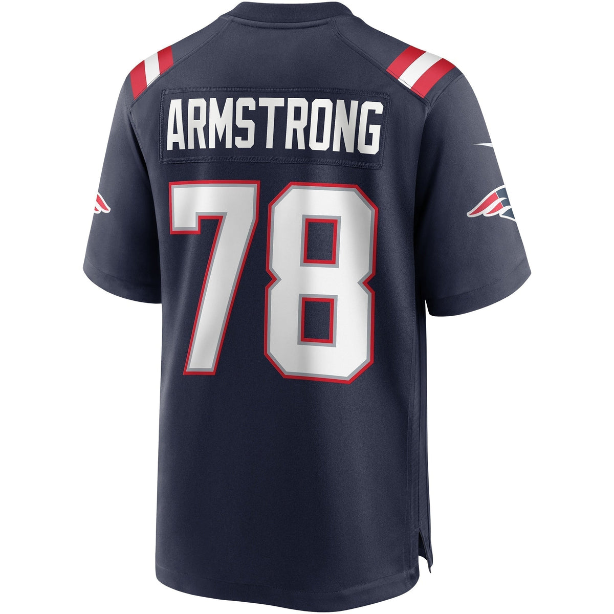 Bruce Armstrong New England Patriots Nike Game Retired Jersey - Navy football jersey product view 3
