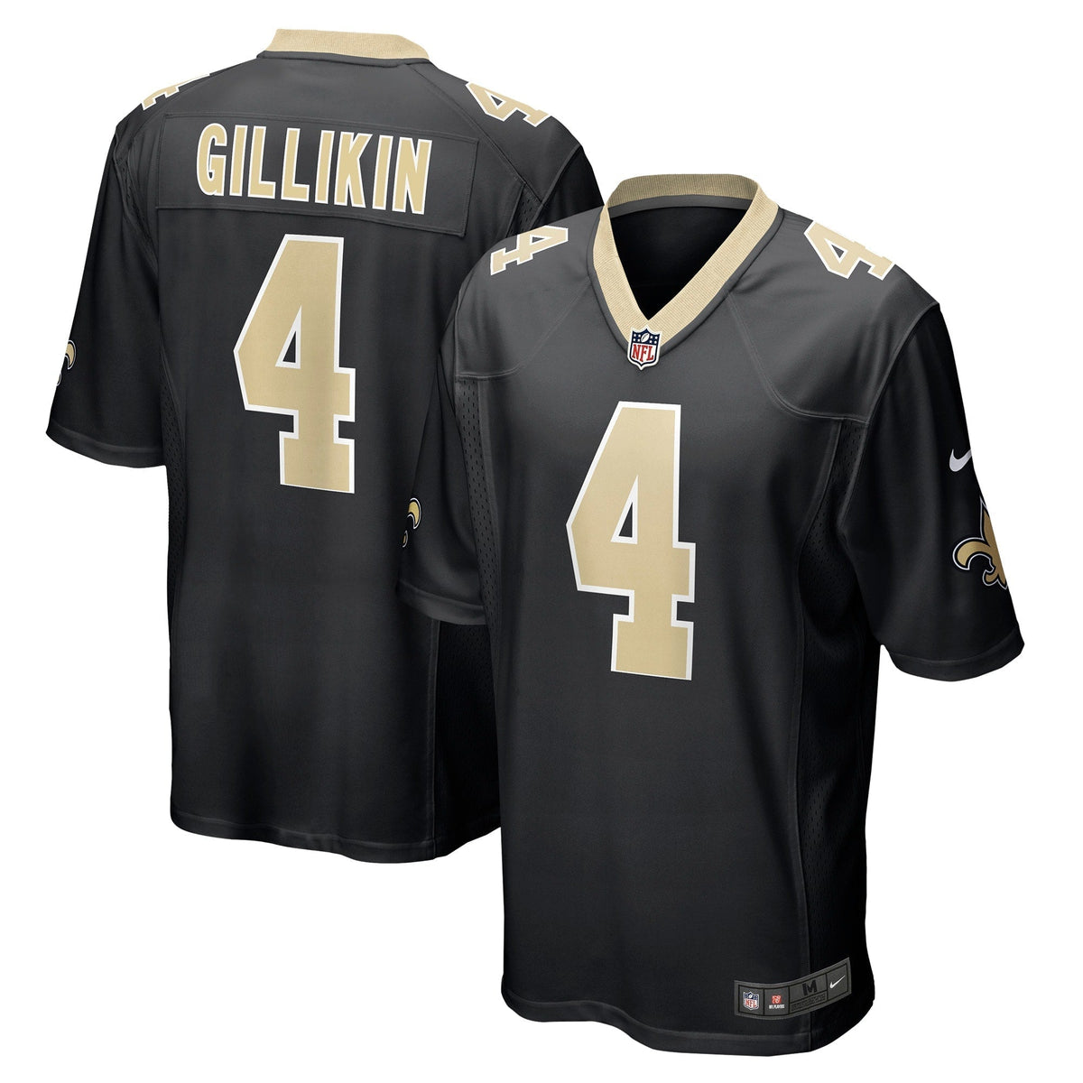 Blake Gilikin New Orleans Saints Nike Game Jersey - Black football jersey product view 1