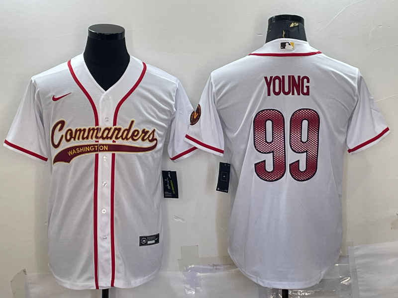 Men's Washington Commanders Chase Young #99 White Game Jersey1 Joint Edition football jersey product view 1