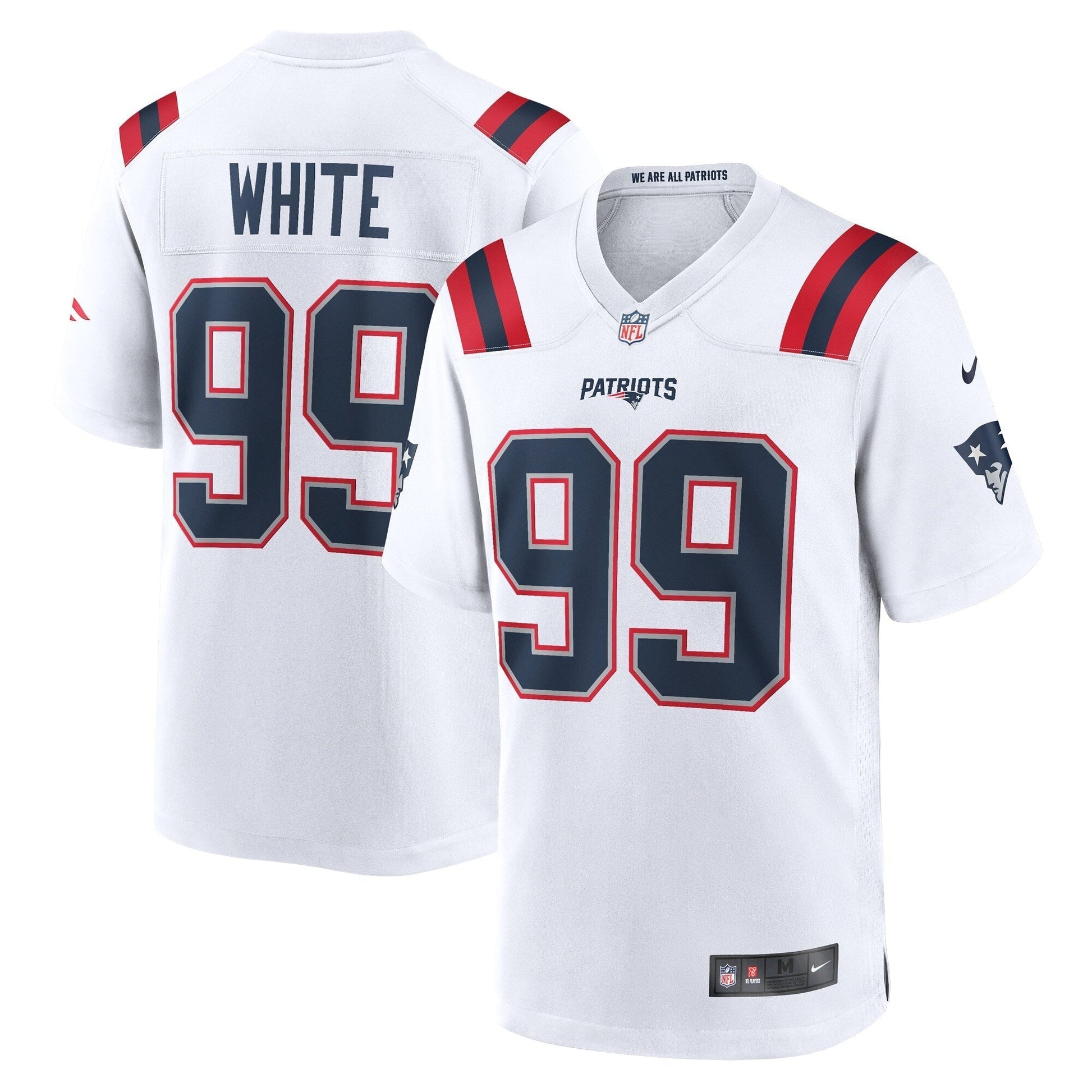 Keion White New England Patriots Nike Game Jersey - White football jersey product view 1