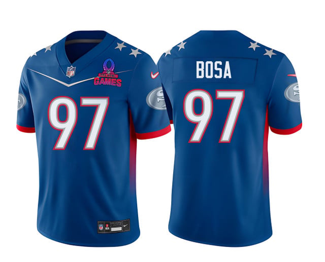 Nick Bosa 97 49Ers Pro Bowl 2023 Patch Men Jersey - Blue football jersey product view 1