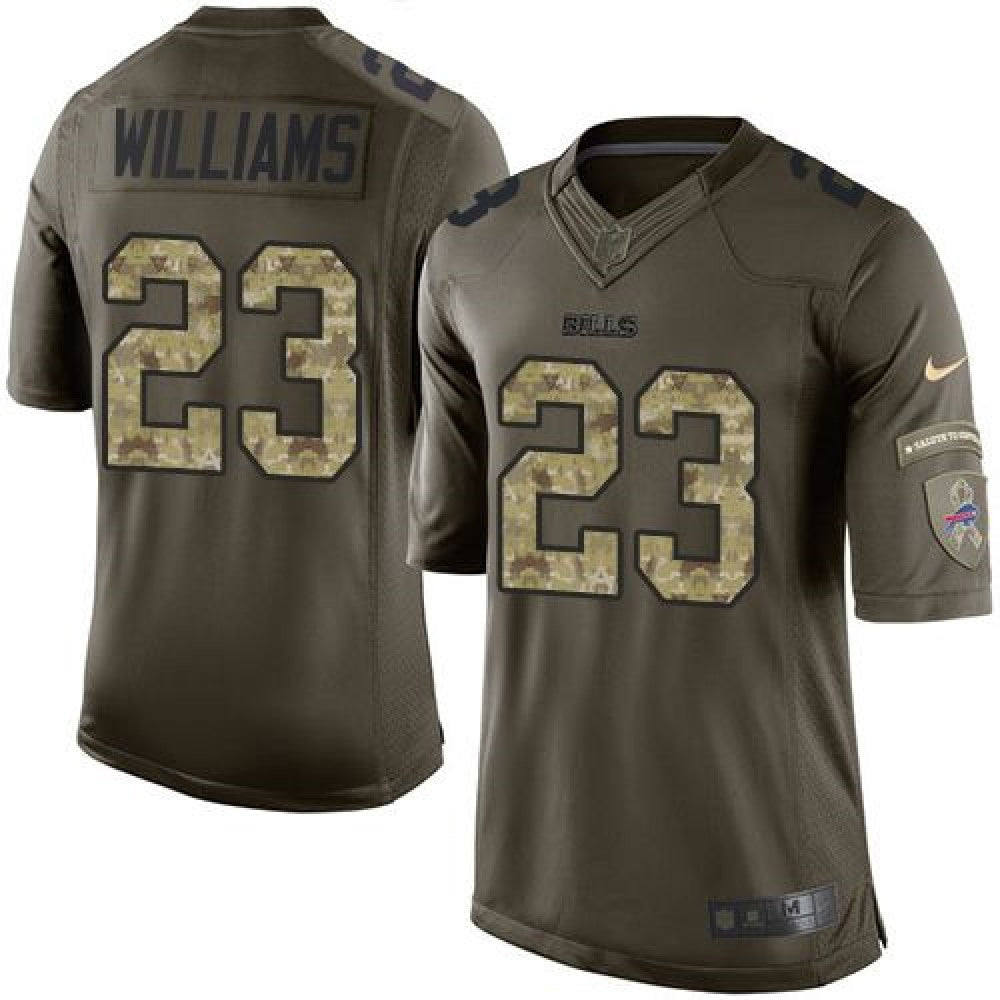 Nike Bills #23 Aaron Williams Green Men's Stitched NFL Limited Salute To Service Jersey football jersey product view 1