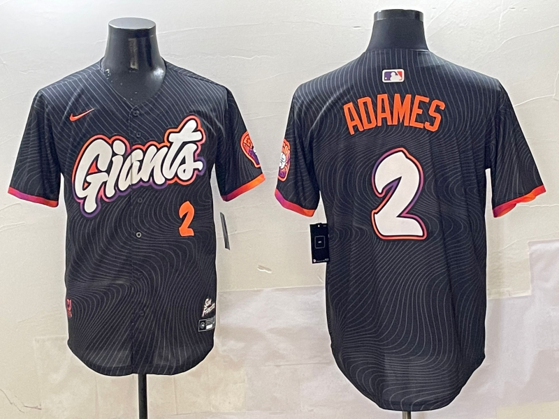 Men's San Francisco Giants Willy Adames #2 Black 2025 City Connect Limited Player Jersey baseball jersey product view 1