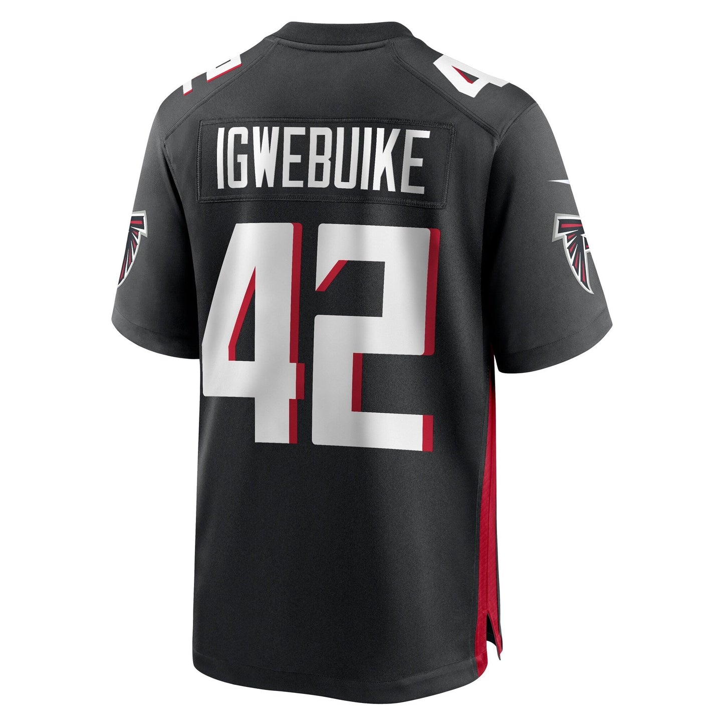 Godwin Igwebuike Atlanta Falcons Nike Game Jersey - Black football jersey product view 3