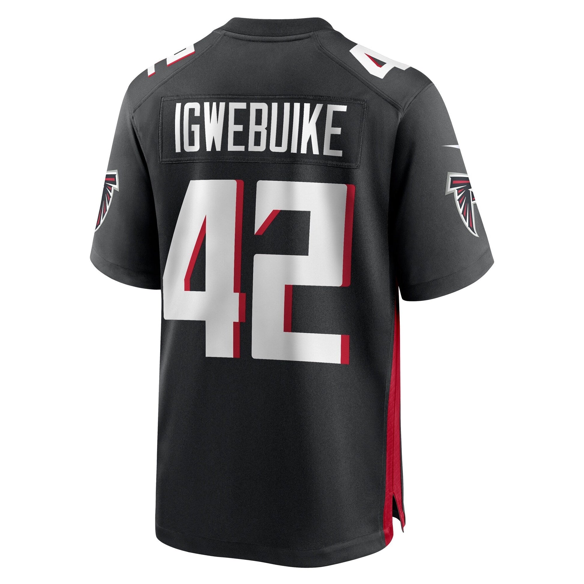 Godwin Igwebuike Atlanta Falcons Nike Game Jersey - Black football jersey product view 3