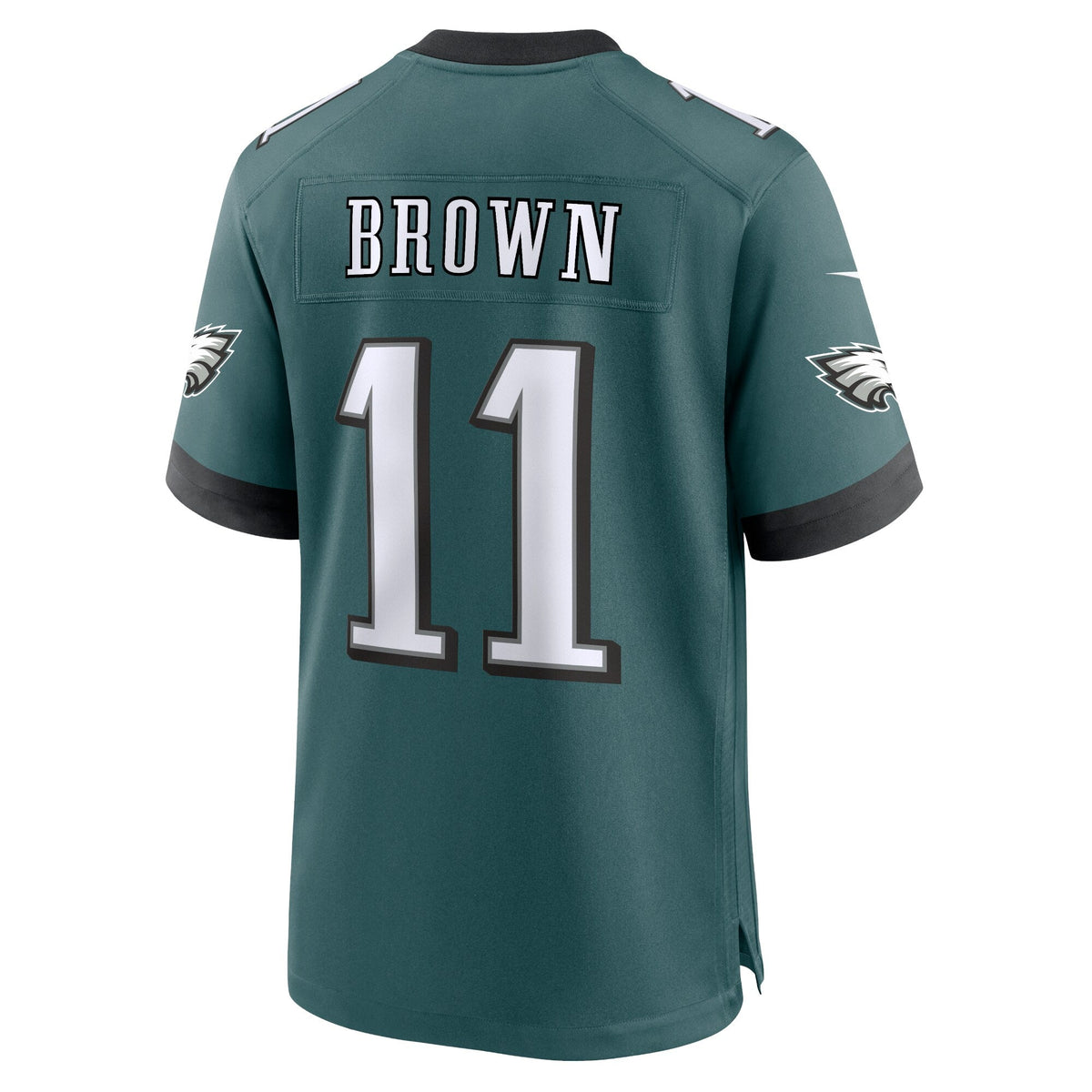 A.J. Brown Philadelphia Eagles Nike Team Game Jersey - Midnight Green football jersey product view 3