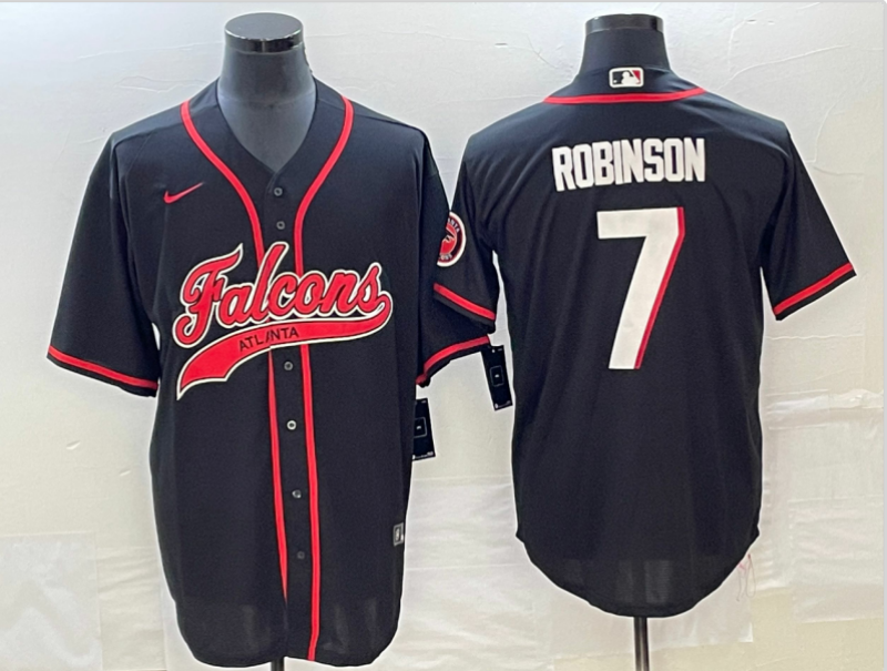 Men's Atlanta Falcons Bijan Robinson #7 Black Game Jersey1 Joint Edition football jersey product view 1