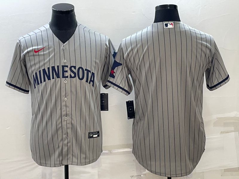 Men's Minnesota Twins Gray Alternate Replica Team Blank Jersey1 baseball jersey product view 1