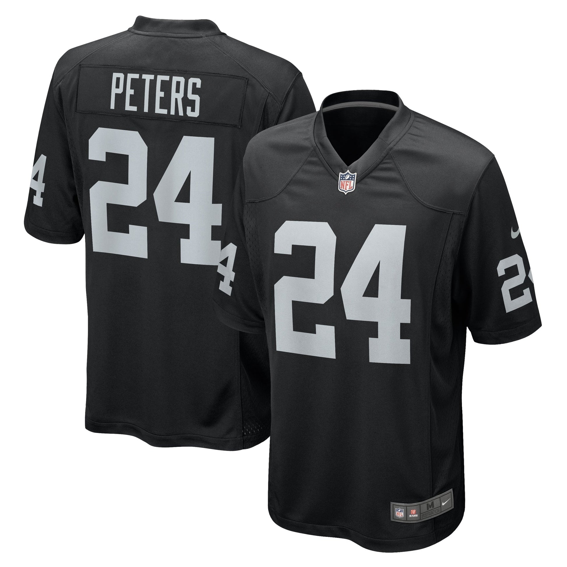 Marcus Peters Las Vegas Raiders Nike Team Game Jersey - Black football jersey product view 1