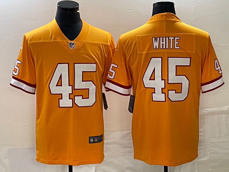 Men's Tampa Bay Buccaneers Devin White #45 Orange Throwback Game Jersey1 football jersey product view 1