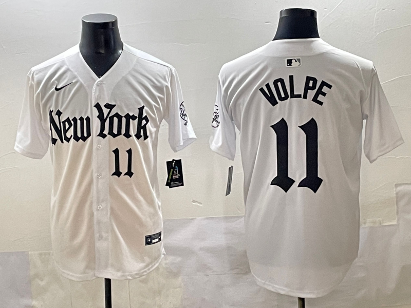 Men's New York Yankees Anthony Volpe #11 White Alternate Limited Player Jersey baseball jersey product view 1