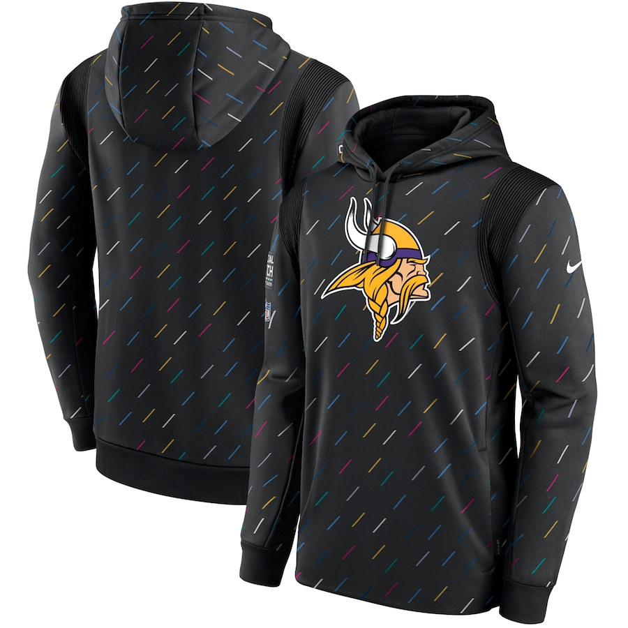 Men's Minnesota Vikings NFL 2021 Salute to Service Hoodie1 Black football jersey product view 1