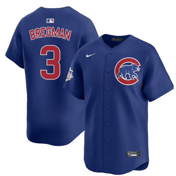 Alex Bregman Chicago Cubs Jersey - Blue baseball jersey product view 1